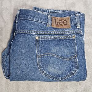 38 VTG LEE 38x32 Storm Rider Jeans Made in USA 80s Western-Gothic Cowboy Work 38